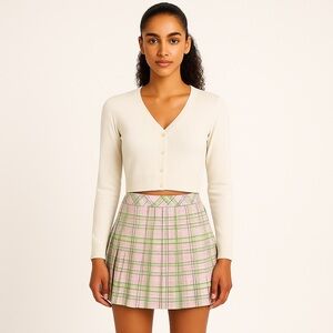 Artizia Sunday best mini skirt Olive NWT SUN-deh collegiate pleated white Lola 4